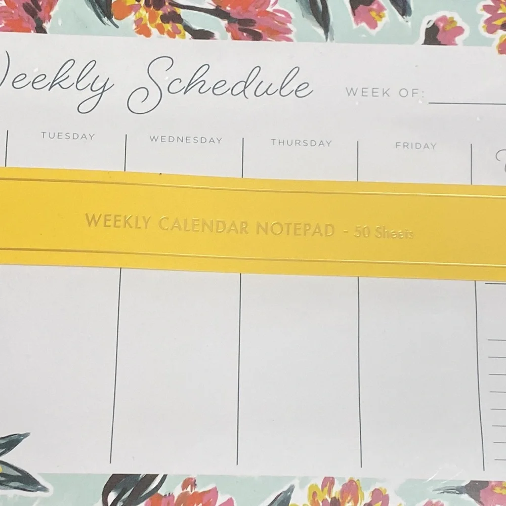 New Kohls Undated Weekly Calendar Planner Notepad 50 Sheets